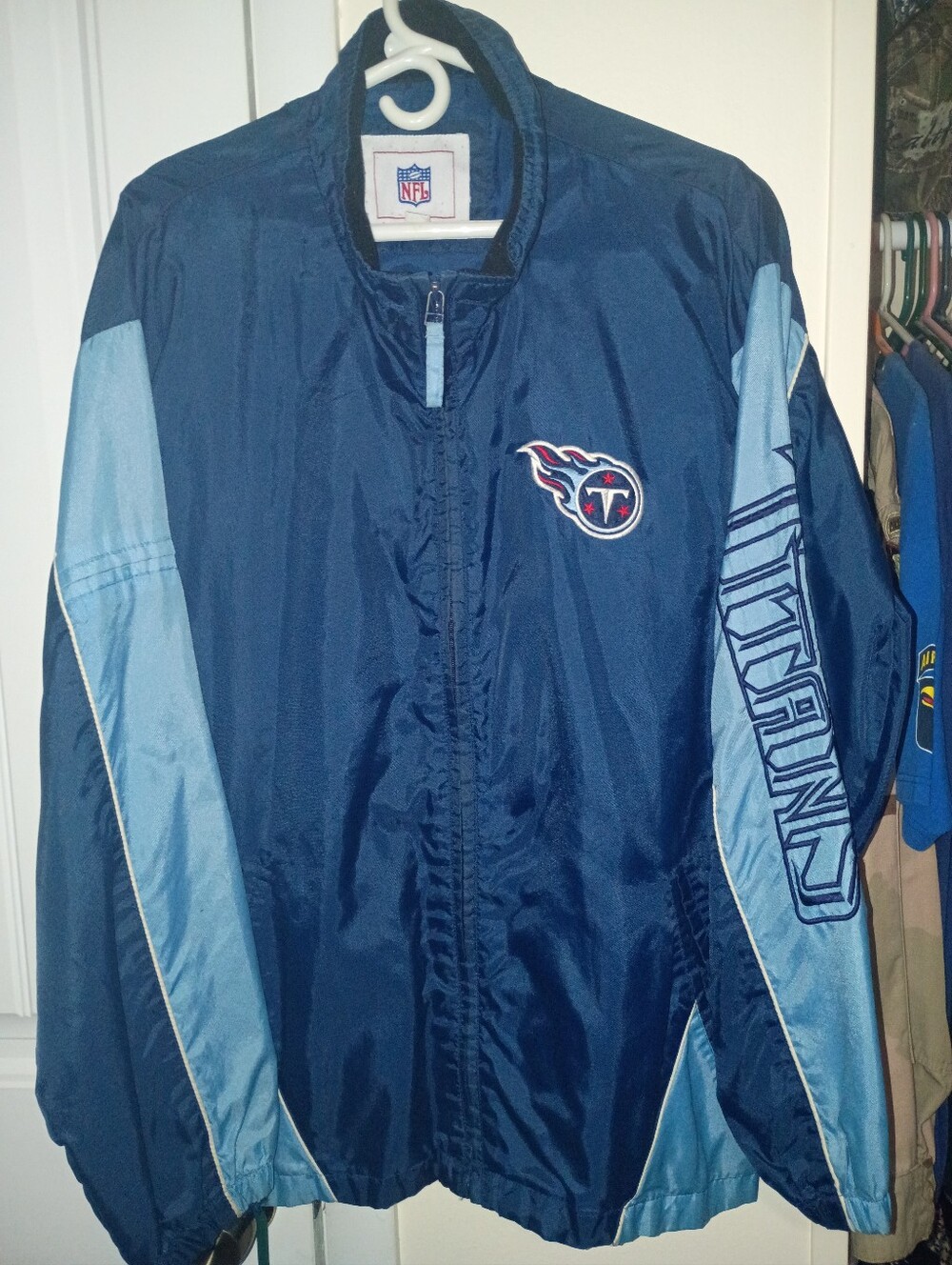 NFL Tennessee Titans Navy and Light Blue Windbreaker Jacket